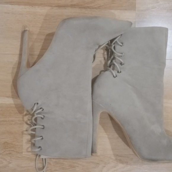 Faux Suede Lace Back Bootie - Picture 5 of 5